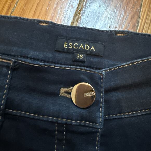 Escada Women's Jeans Dark Blue Wash Slim Skinny Mid Rise Size 8 30x32 Super Soft - Picture 3 of 14